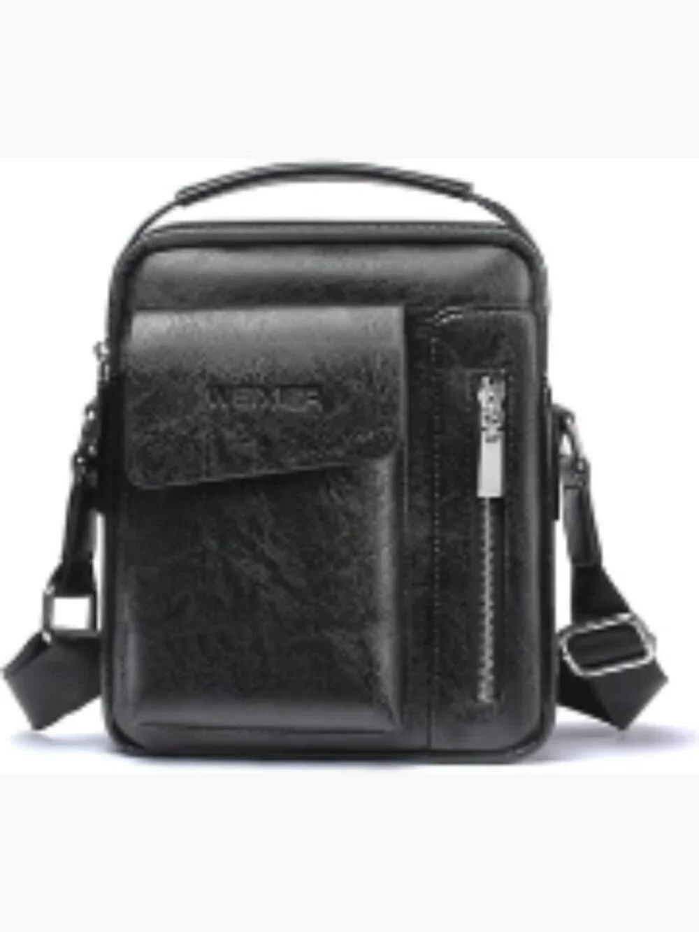 Vintage PU Leather Messenger Bag Crossbody Satchel with Zipper Pockets
